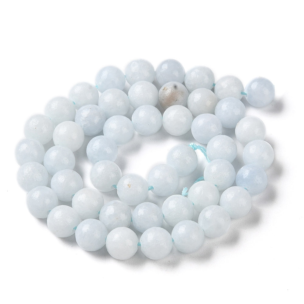 Blue Celestite Beads Plain Round 8mm Strand Of 45+