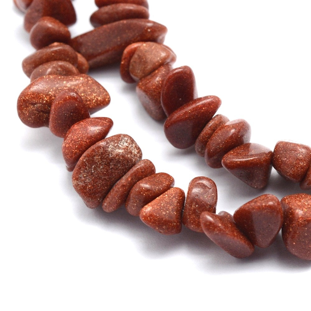 Brown Goldstone Beads Chip 5-8mm Strand Of 200+