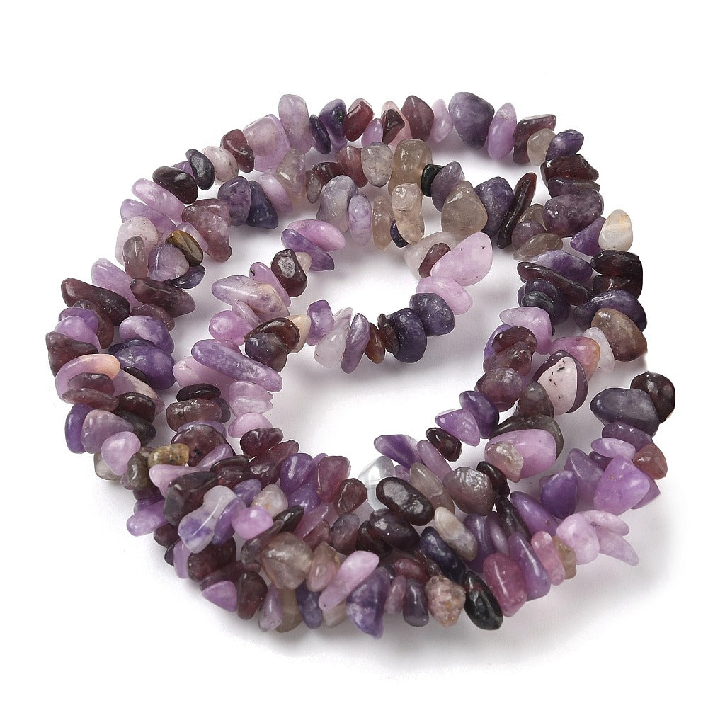 Purple Lepidolite Beads Chip 5-8mm Strand Of 200+