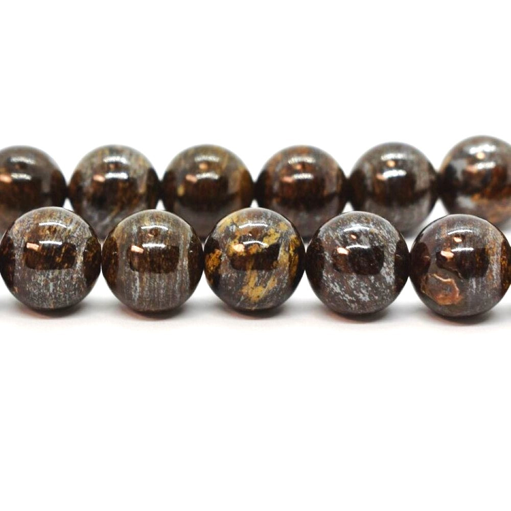 Brown Bronzite Beads Plain Round 8mm Strand Of 45+