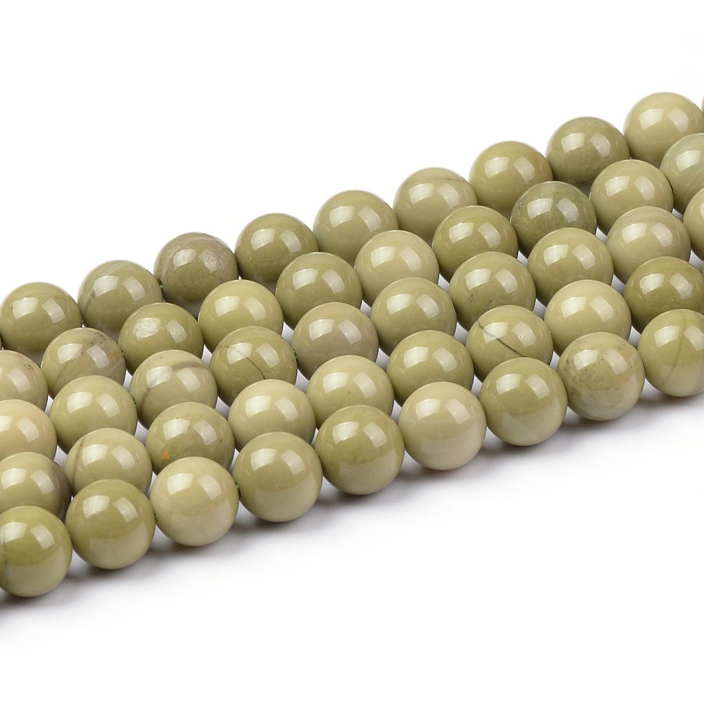 Green Alashan Agate Beads Plain Round 6mm Strand Of 65+