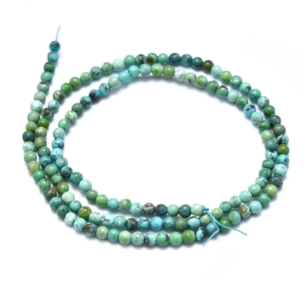 Blue/Green Turquoise Beads Plain Round 2.5mm Strand Of 125+