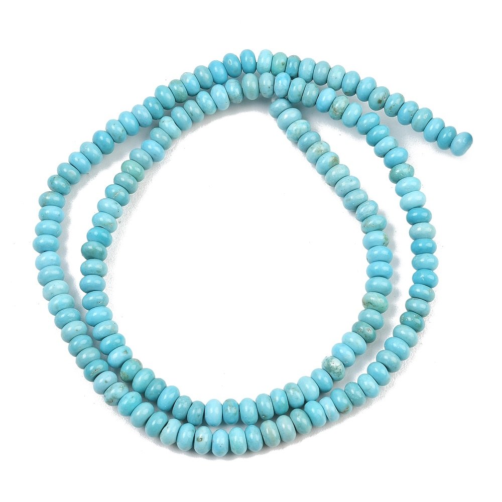 Blue/Green Turquoise Beads Plain Rondelle 4.5x2mm Strand Of 170+
