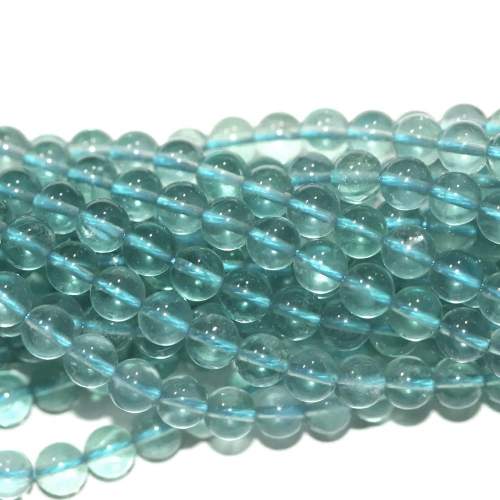 Blue Fluorite Beads Plain Round 6mm Pack Of 10