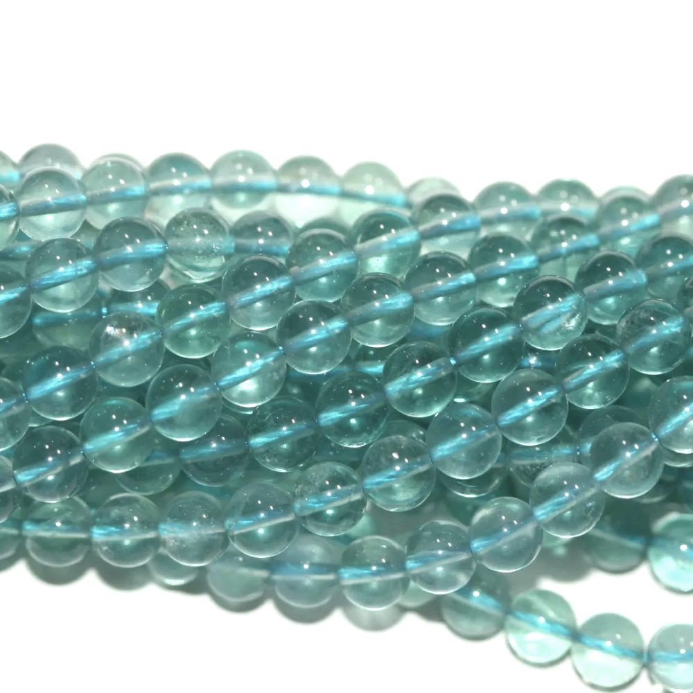 Blue Fluorite Beads Plain Round 8mm Pack Of 8