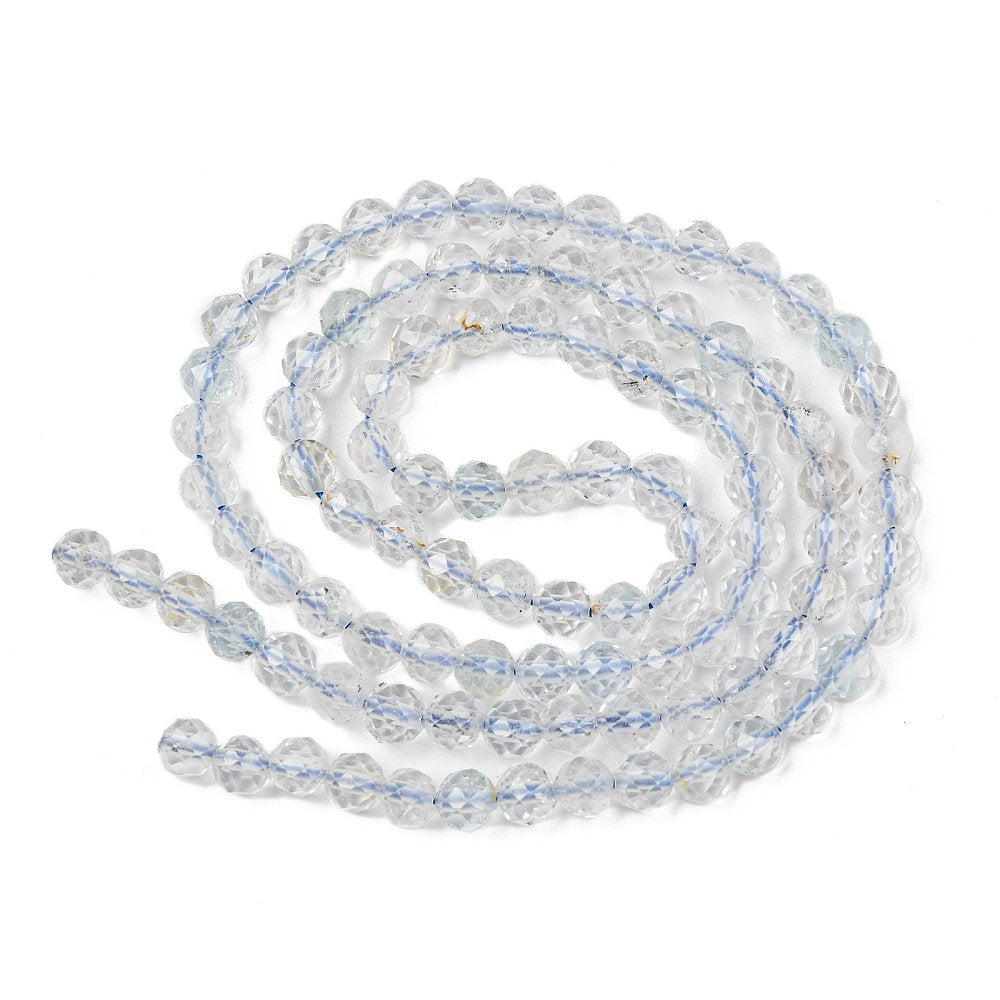White Topaz Beads Faceted Round 4mm Strand Of 90+
