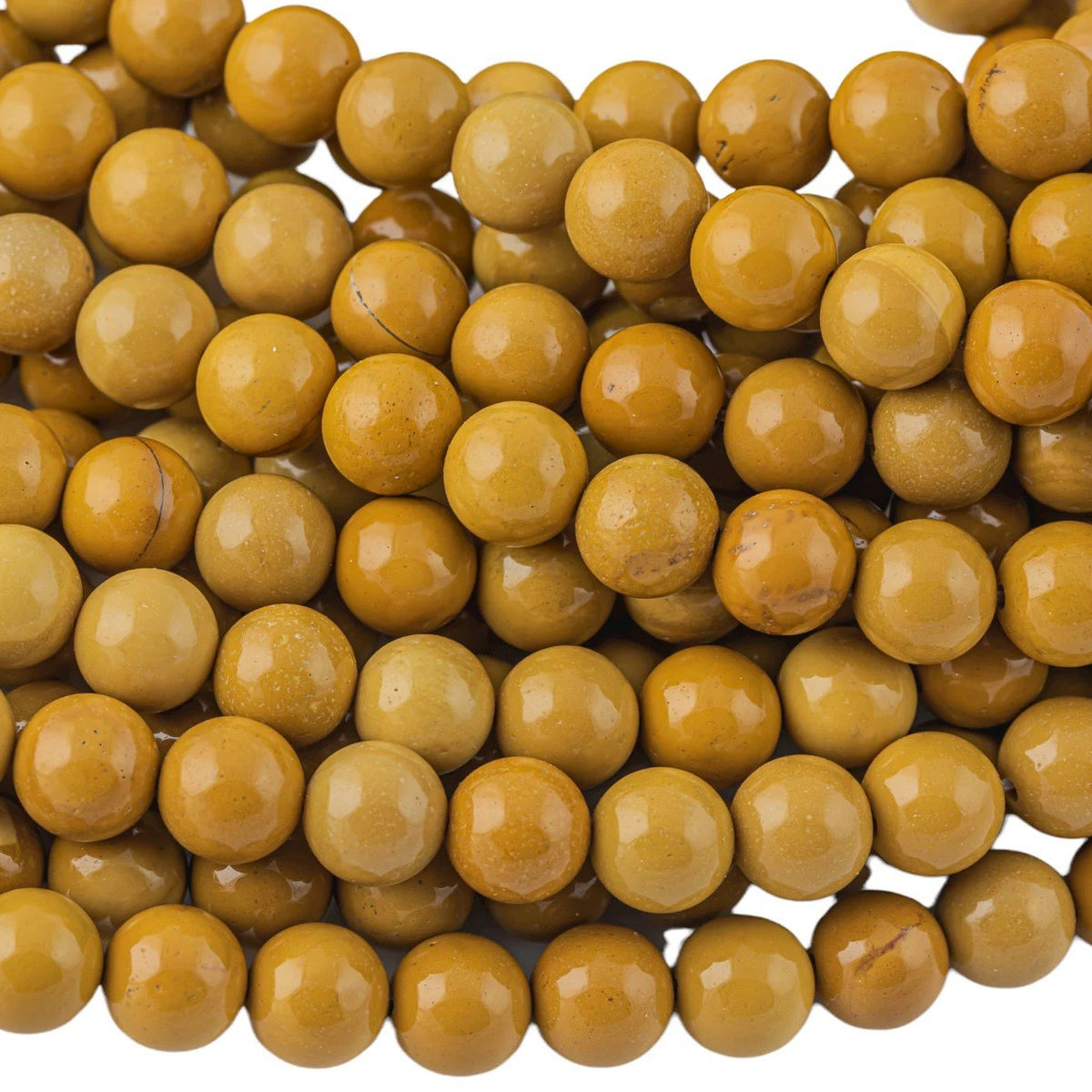 Yellow Mookaite Beads Plain Round 8mm Strand Of 45+