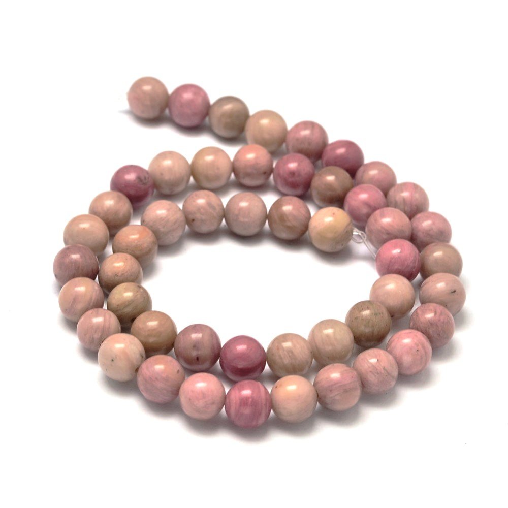 Pink Siliceous Schist Beads Plain Round 6mm Strand Of 60+