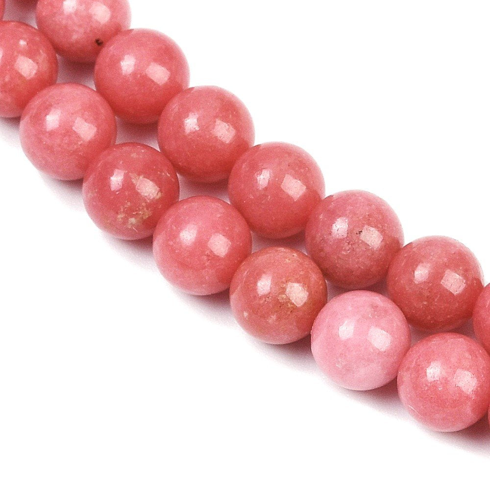 Pink/Red Thulite Beads Plain Round 6mm Pack Of 10