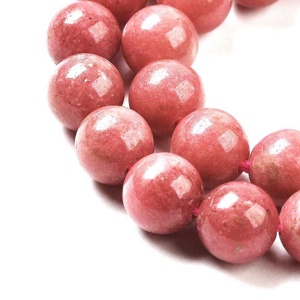 Pink/Red Thulite Beads Plain Round 8mm Pack Of 8