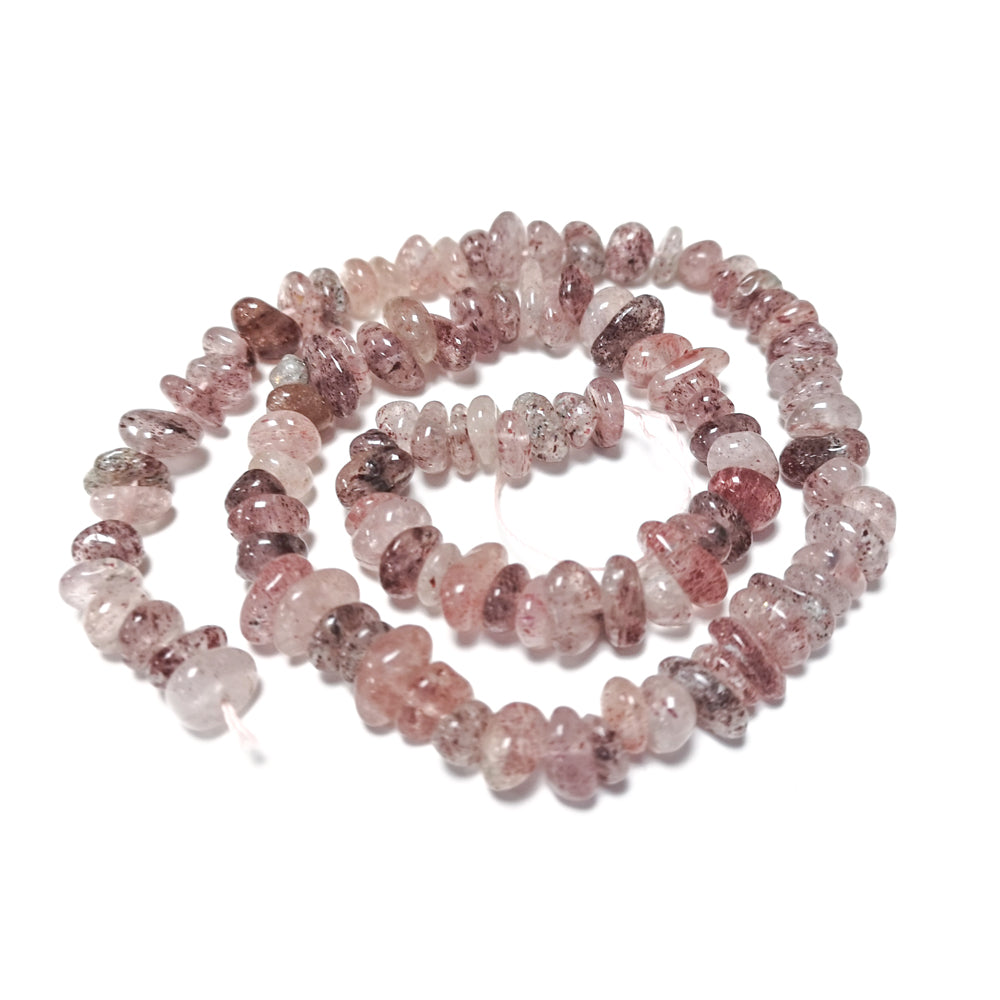 Pink Ruby Quartz Beads Chip 5-8mm Strand Of 90+