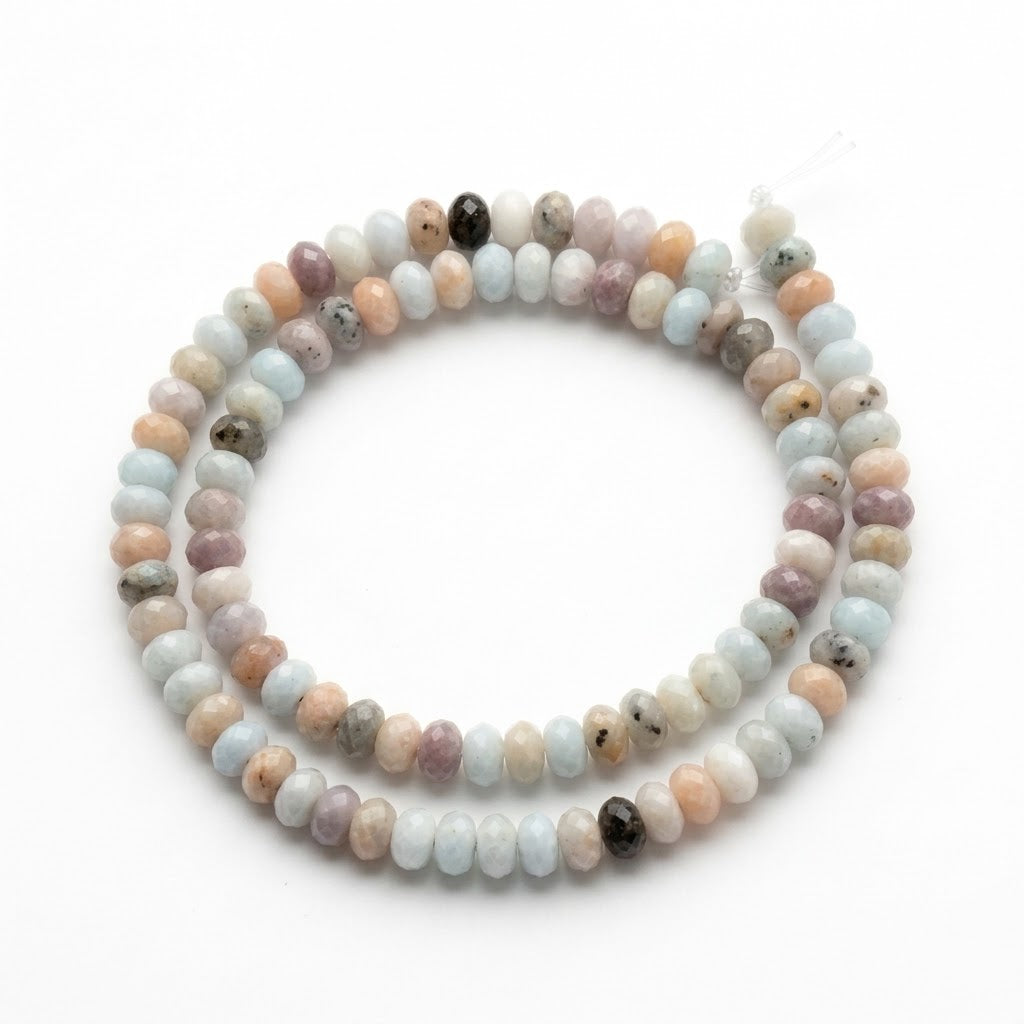 Multicolour Amazonite Beads Faceted Rondelle 4x6mm Strand Of 90+