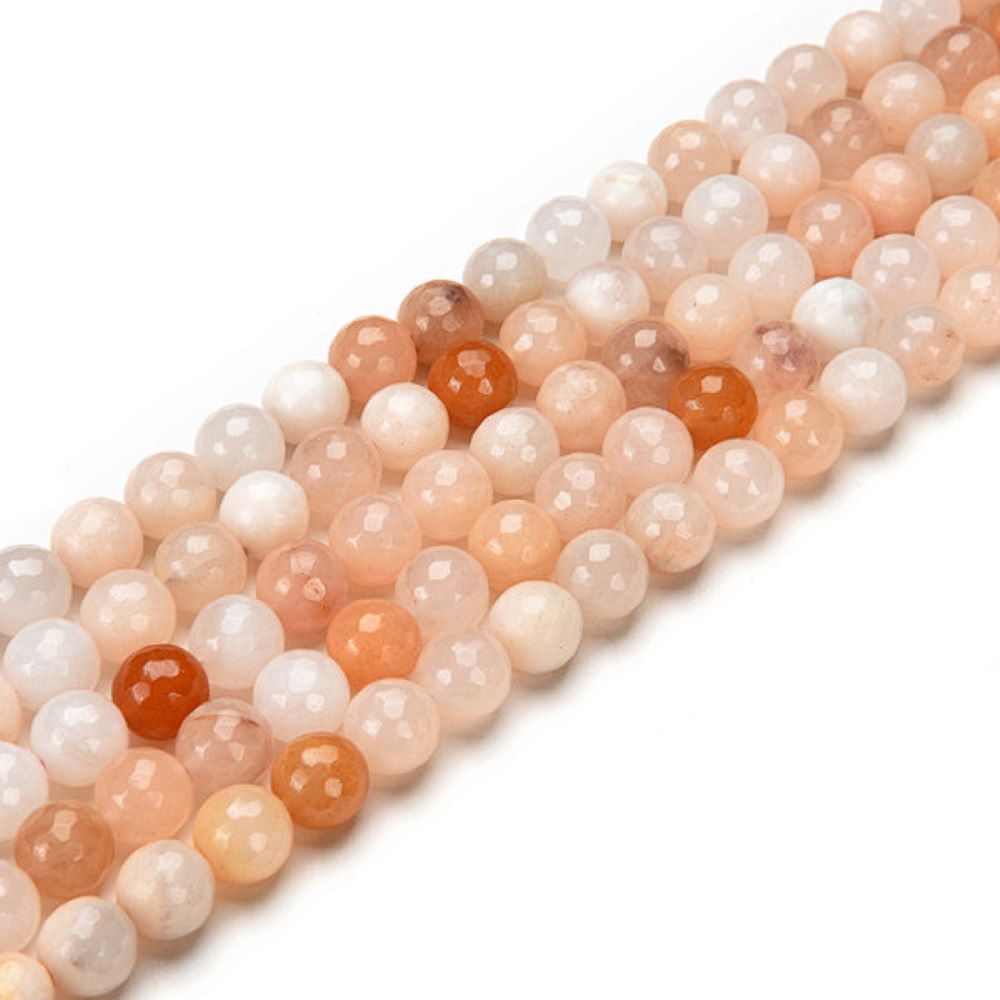Pink Aventurine Beads Faceted Round 6mm Strand Of 60+
