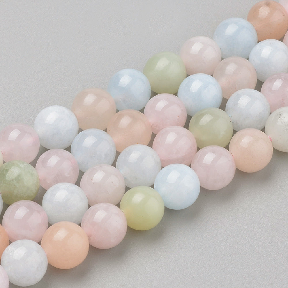 Mixed-Colour Beryl Beads Plain Round 6mm Strand Of 60+