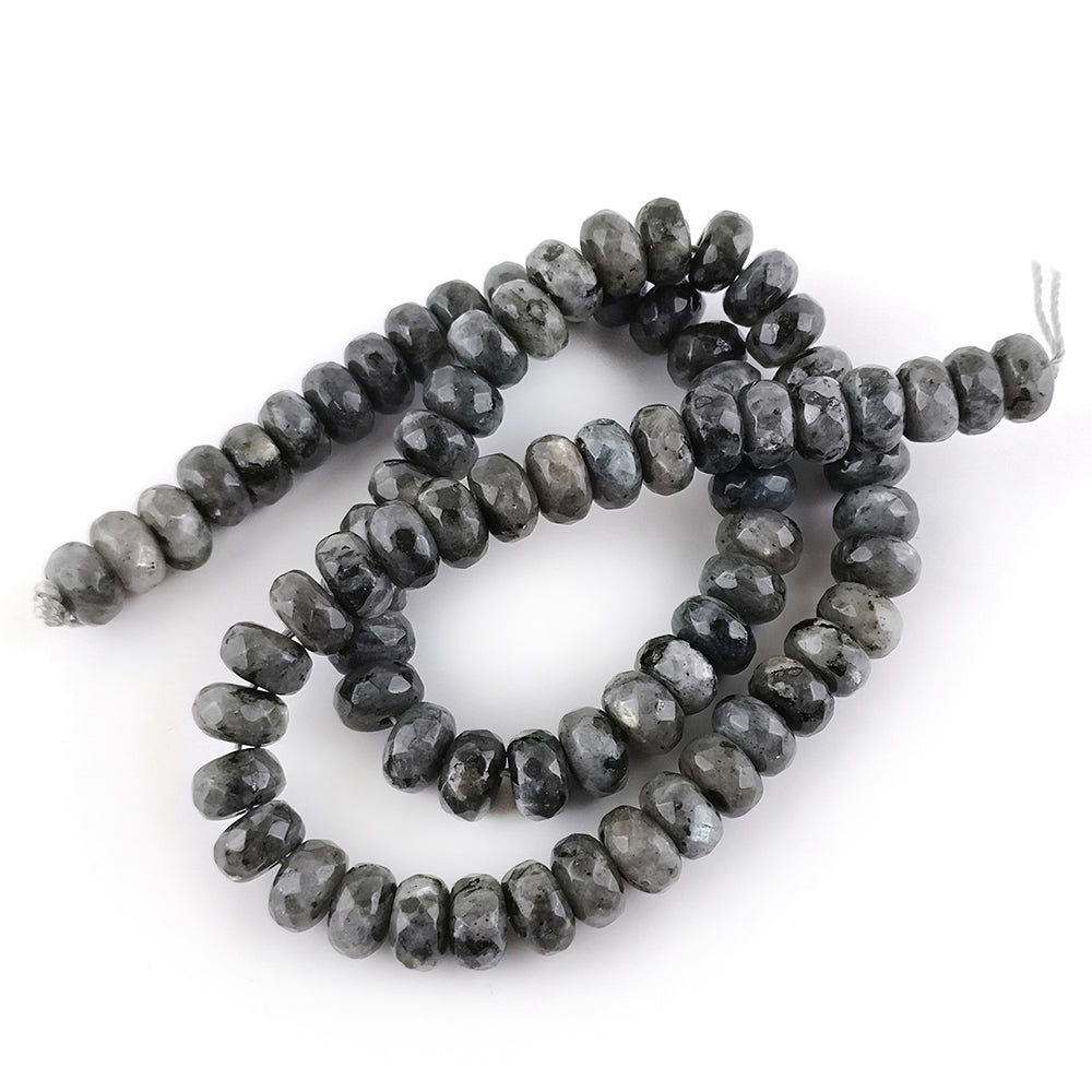 Grey Larvikite Beads Faceted Rondelle 5x8mm Strand Of 70+