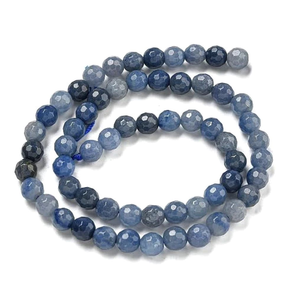Blue Aventurine Beads Faceted Round 8mm Strand Of 40+