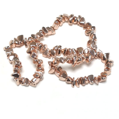 Rose Gold Hematite (Non Magnetic) Beads Chip 3x6-8x10mm Strand Of 90+