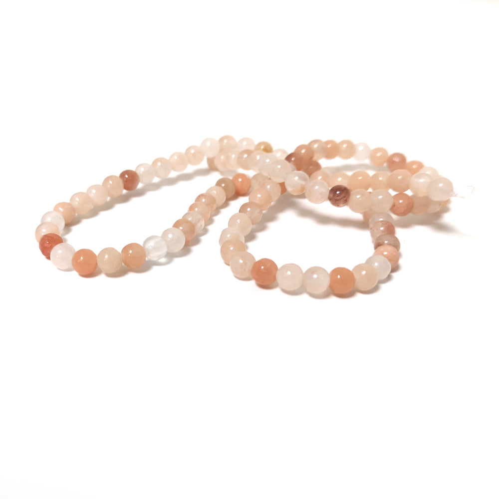 Peach Aventurine Beads Plain Round 4mm Strand Of 95+