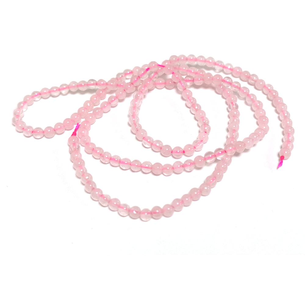 Pink Rose Quartz Beads Plain Round 2mm Strand Of 160+
