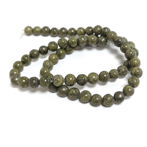 Green Lizardite Beads Plain Round 6mm Strand Of 59+