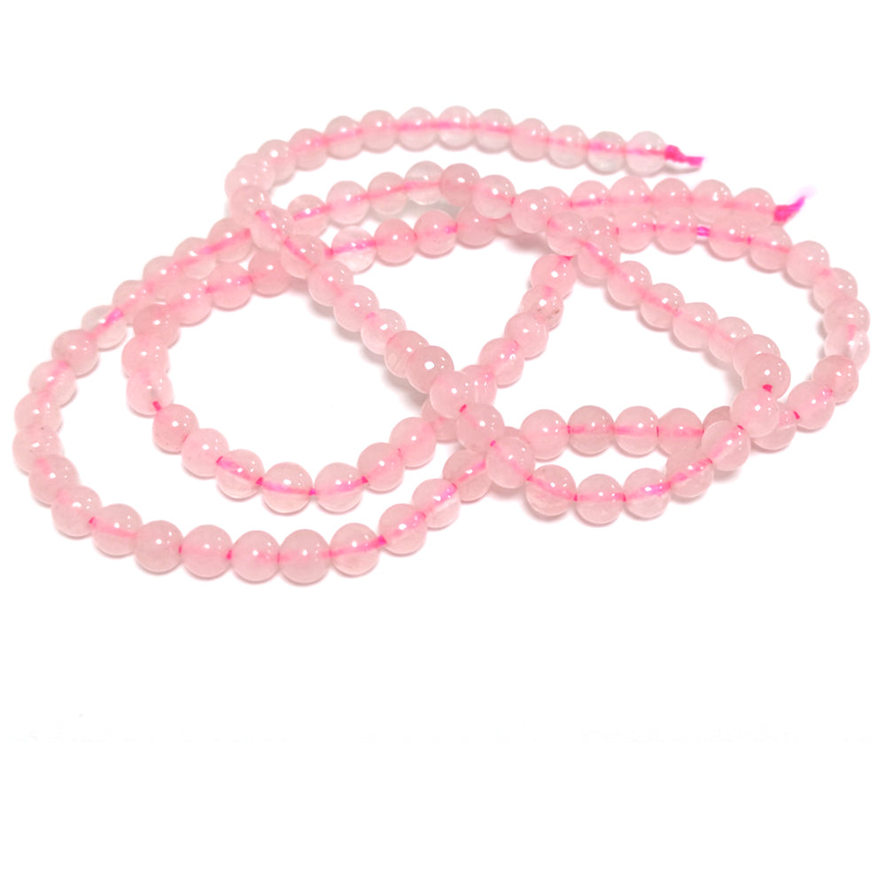 Pink Rose Quartz Beads Plain Round 3mm Strand Of 111+