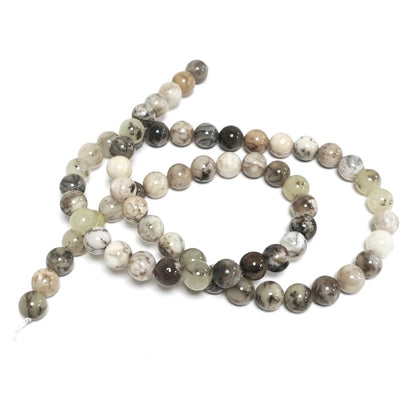 Yellow/Mixed Dendritic Agate Beads Plain Round 6mm Strand Of 60+