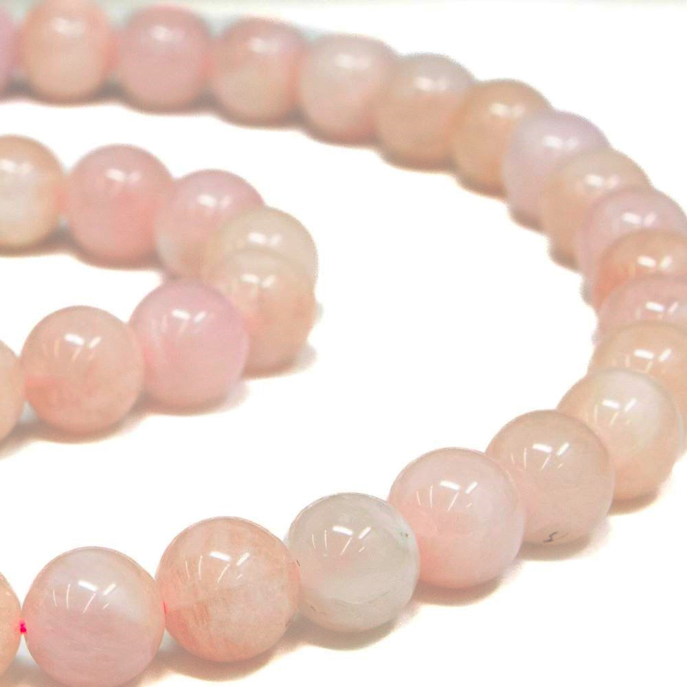 Pink Morganite Beads Plain Round 8mm Strand Of 45+
