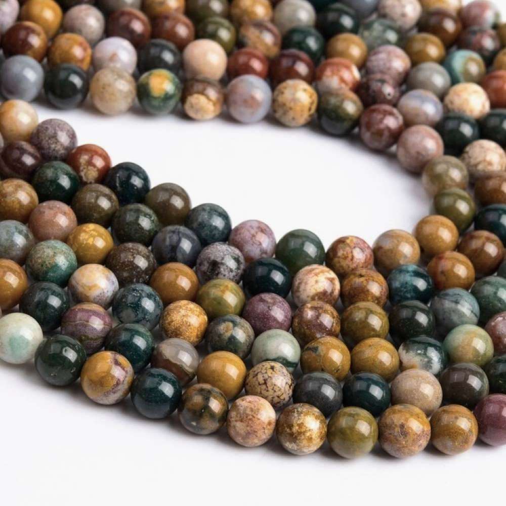 Mixed Colour Kabamby Ocean Jasper Beads Plain Round 6mm Strand Of 60+