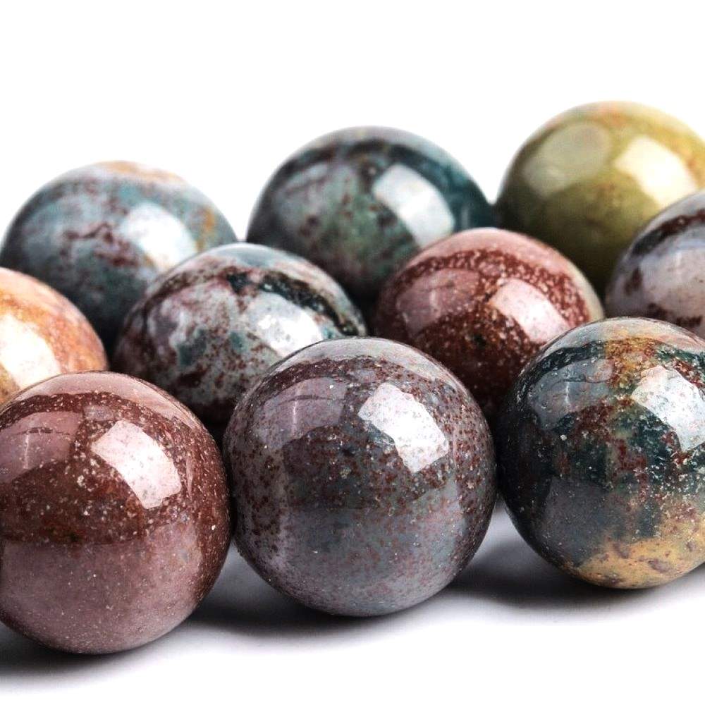Mixed Colour Kabamby Ocean Jasper Beads Plain Round 8mm Strand Of 45+