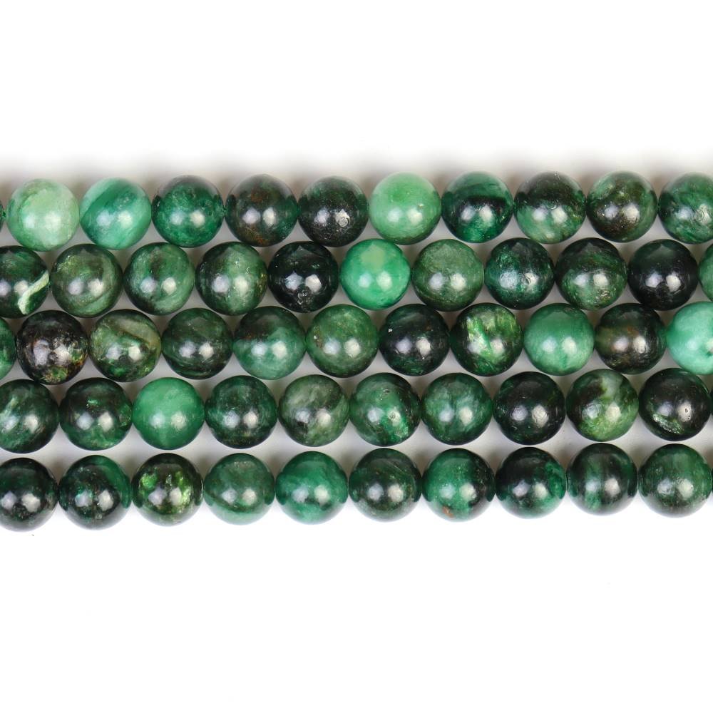 Green Muscovite Beads Plain Round 6mm Strand Of 60+