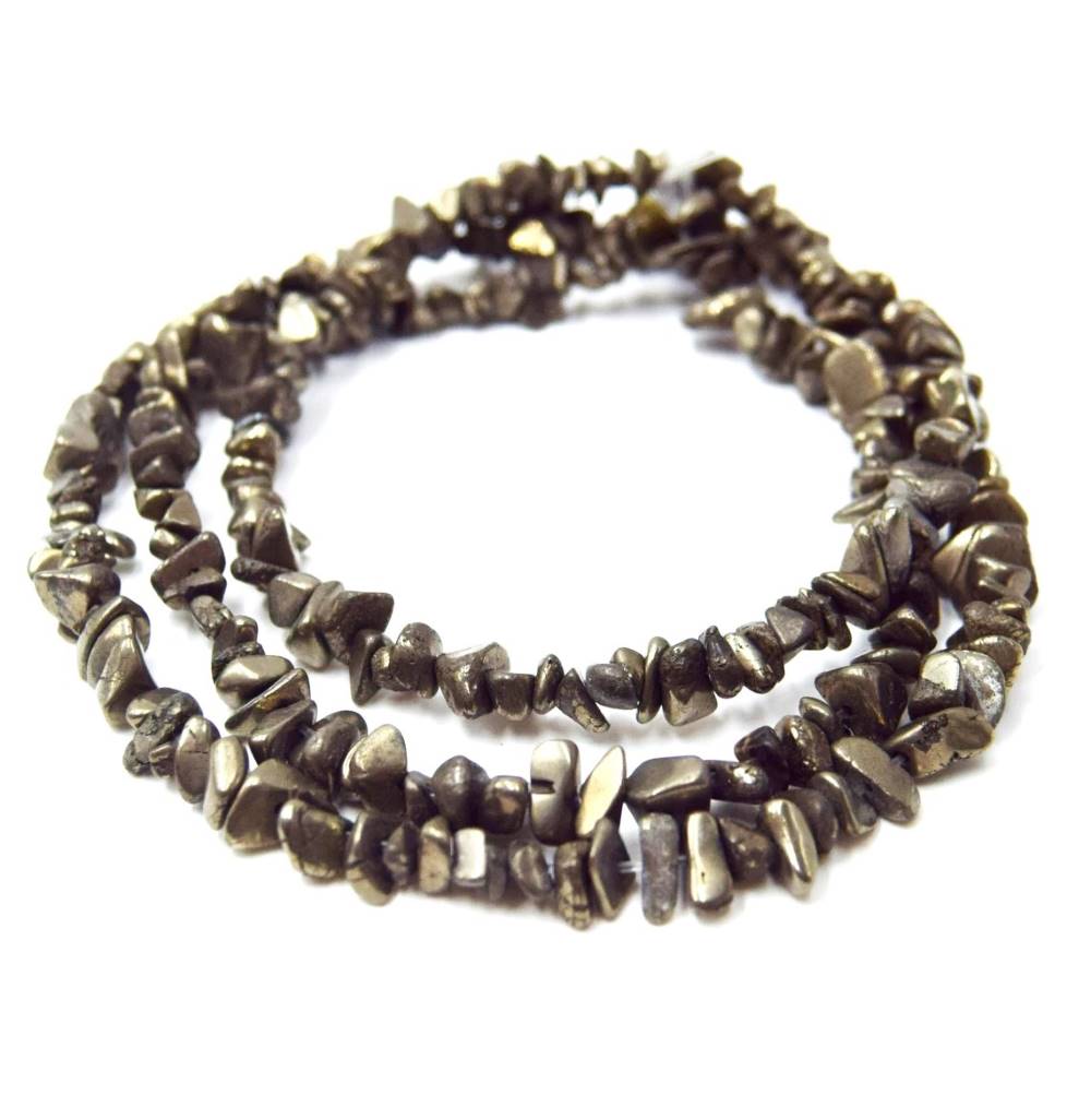 Dark Gold Pyrite Beads Chip 5-8mm Strand Of 200+