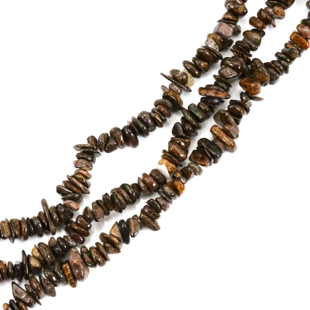 Brown Bronzite Beads Chip 5-8mm Strand Of 200+