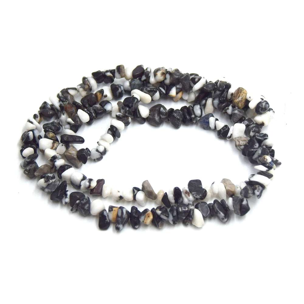 Black/White Mexican Beads Chip 5-8mm Strand Of 200+