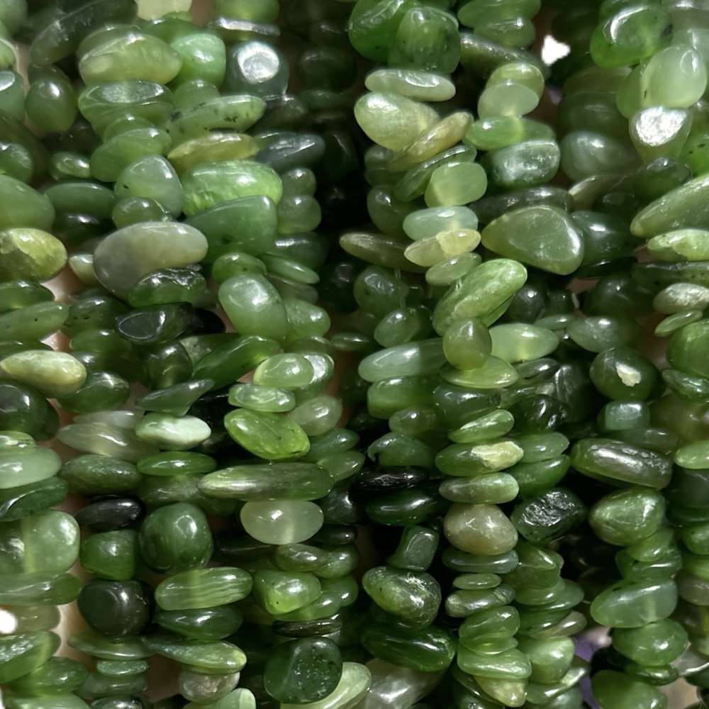 Green Nephrite Jade Beads Chip 5-8mm Strand Of 200+