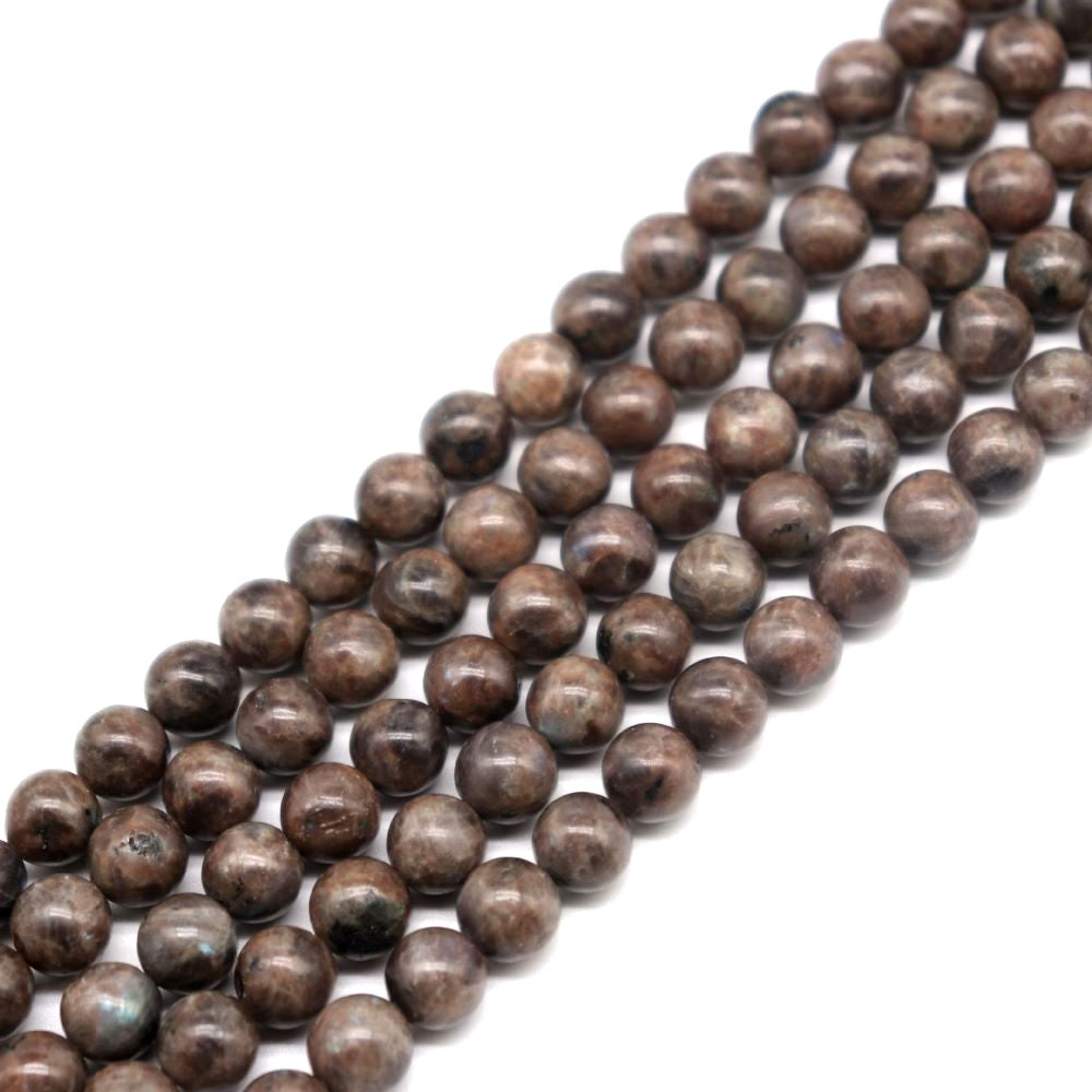 Brown Labradorite Beads Plain Round 8mm Strand Of 45+