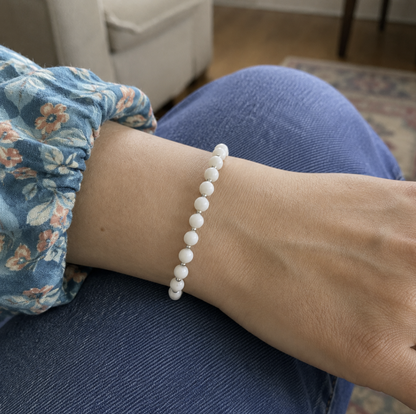 White Tridacna (Hippopus) Beads Plain Round 6mm Strand Of 60+