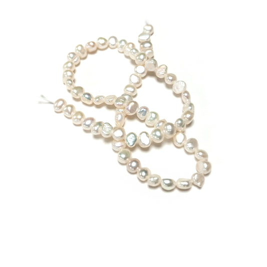 Pale Cream Freshwater Pearl Beads Baroque Potato 3-5mm Strand Of 75+
