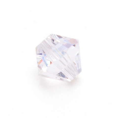 Clear Czech Crystal Beads Faceted Bicone 4mm AB Strand Of 90+