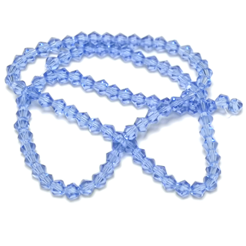 Pale Blue Czech Crystal Beads Faceted Bicone 4mm Strand Of 80+