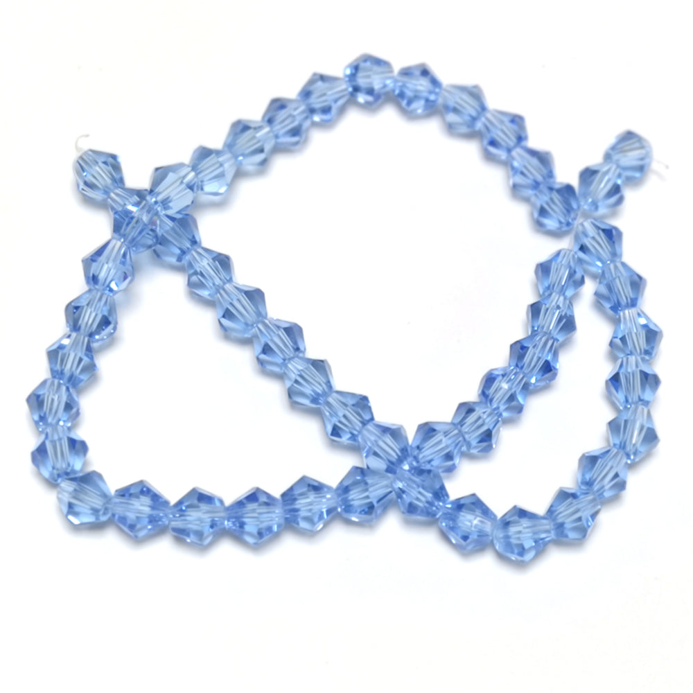 Pale Blue Czech Crystal Beads Faceted Bicone 6mm Strand Of 50+