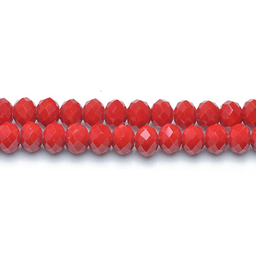 Dull Red Czech Crystal Beads Faceted Rondelle 3x4mm Strand Of 120+