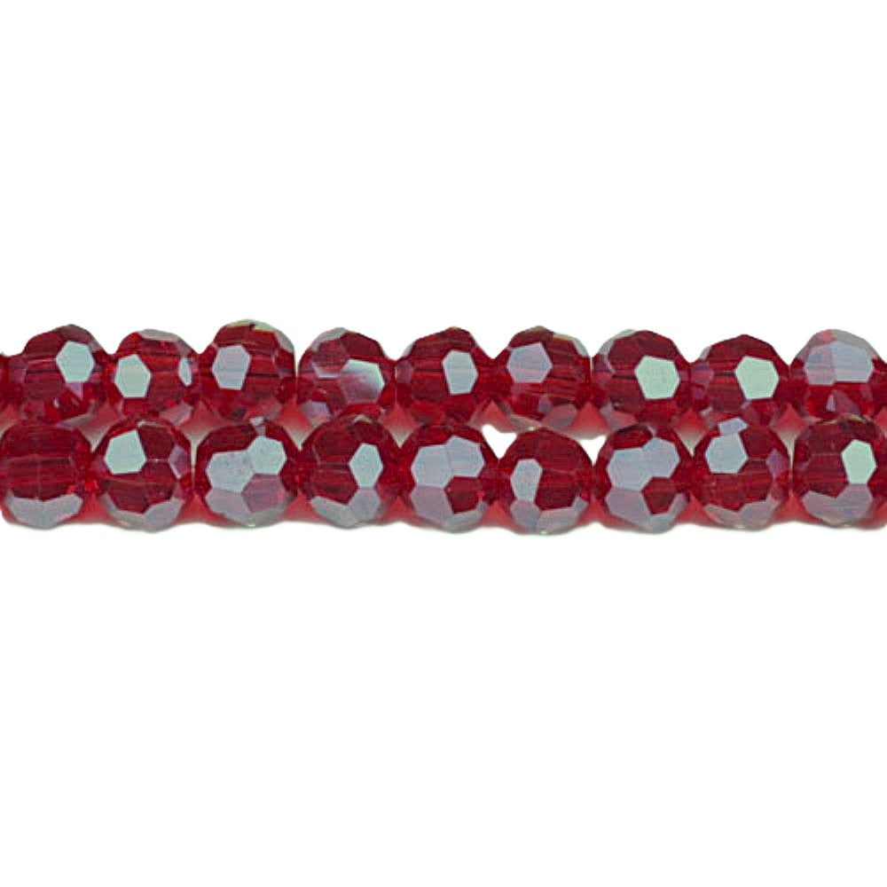 Dark Red Czech Crystal Beads Faceted Round 8mm Strand Of 66+