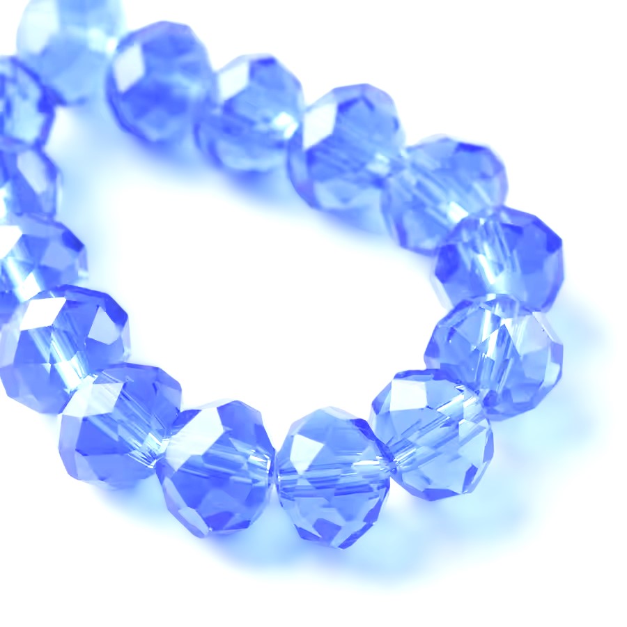 Pale Blue Czech Crystal Beads Faceted Rondelle 4x6mm Strand Of 82+
