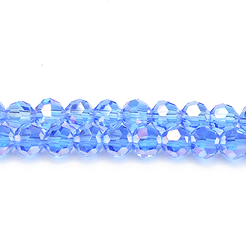 Blue Czech Crystal Beads Faceted Round 8mm AB Strand Of 70+