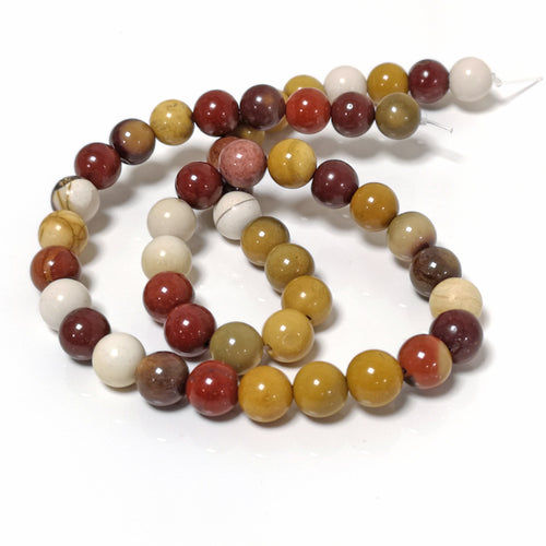 Multicolour Mookaite Beads Plain Round 8mm Strand Of 45+