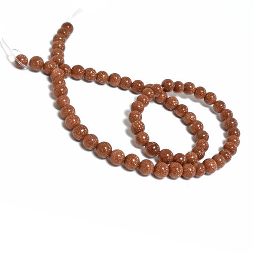 Brown Goldstone Beads Plain Round 6mm Strand Of 60+