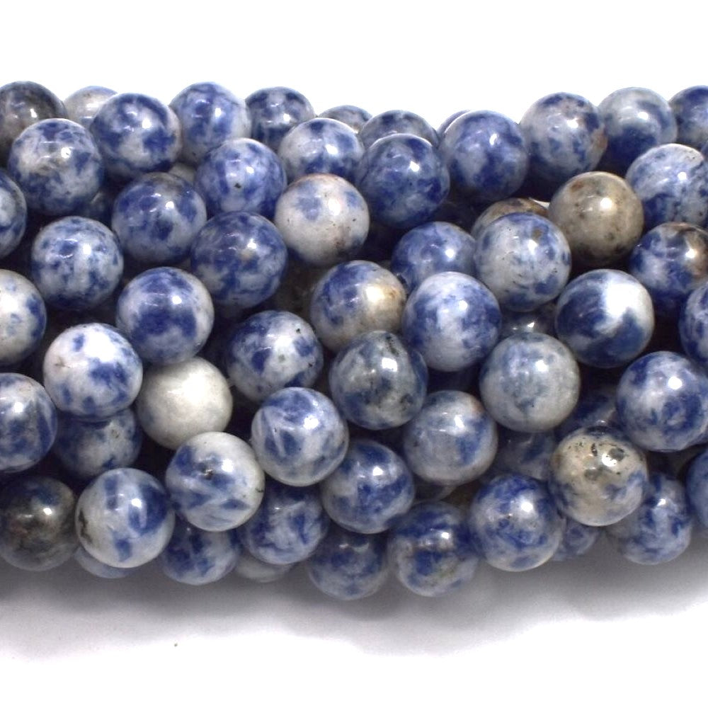 Blue Spot Jasper Beads Plain Round 6mm Strand Of 56+