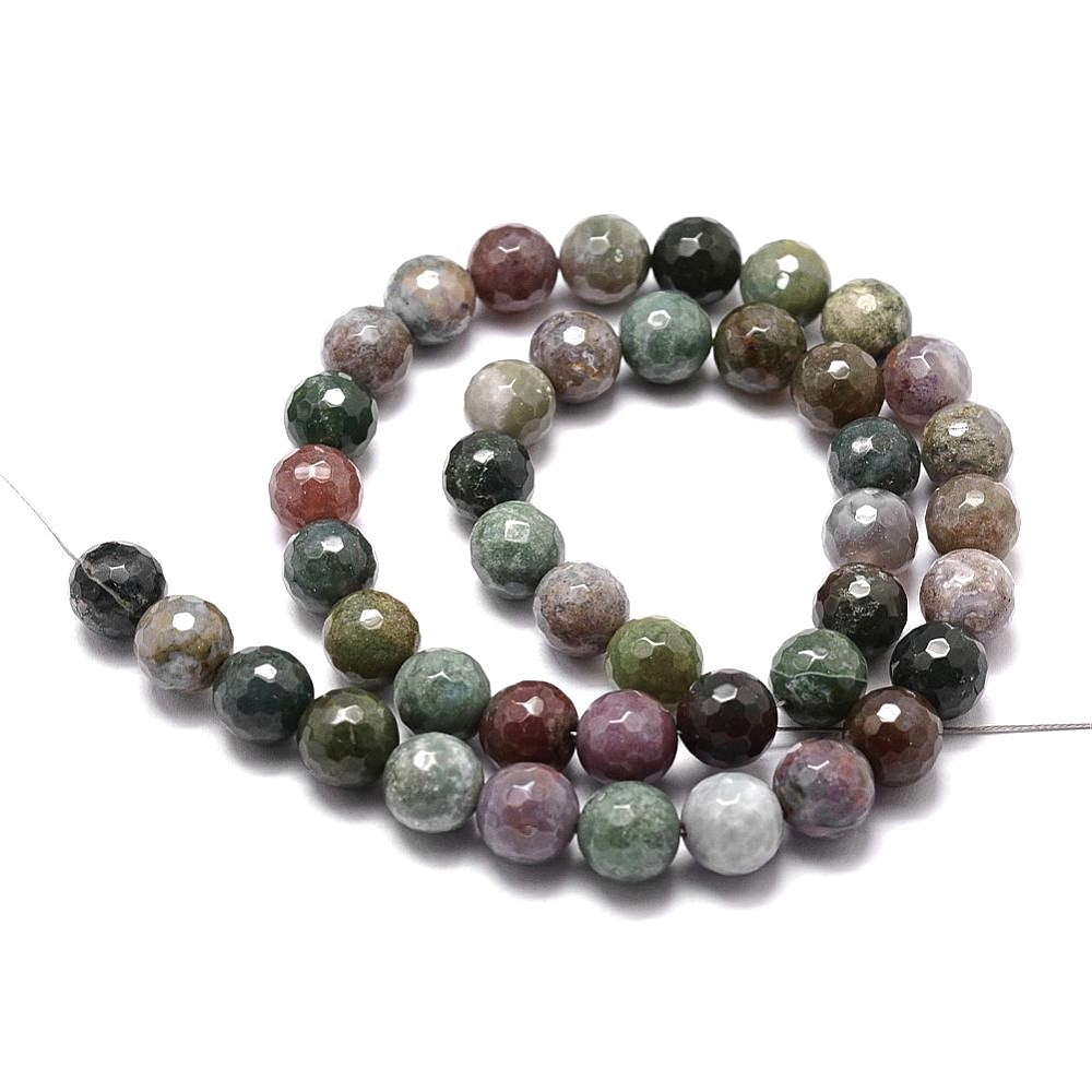 Multicolour Fancy Jasper Beads Faceted Round 6mm Strand Of 55+