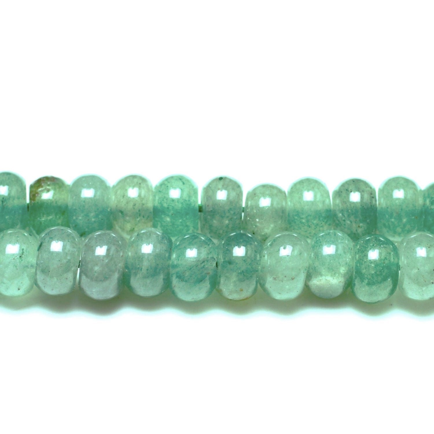 Green Aventurine Beads Plain Rondelle 5x8mm Strand Of 70+
