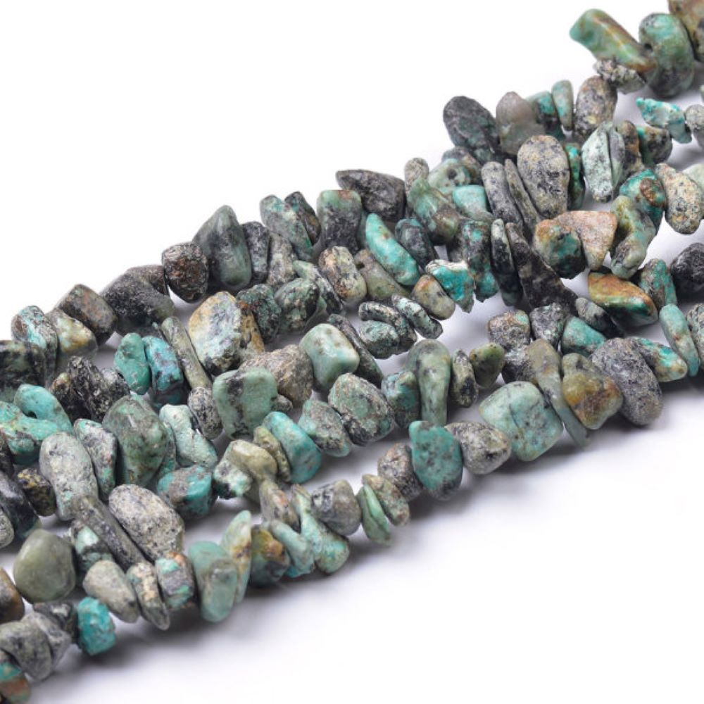 Blue/Green African Jasper Beads Chip 5-8mm Long Strand Of 240+